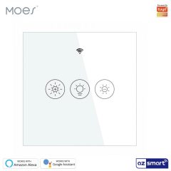   MOES WRS-EUD-WH-MS Smart Dimmer Switch WiFi+RF, white 1 gang, (Live+Neutral)