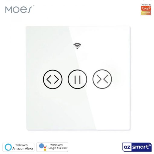 MOES WRS-EUC-WH-MS WiFi+RF Smart Curtain Switch white, 1 Gang (Live+Neutral)