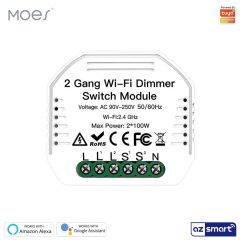 MOES WM-105B-MS WiFi Smart Light LED Dimmer Module, 2 Gang