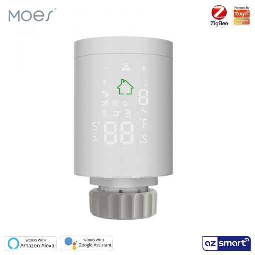 MOES ZTRV-368-MS  Zigbee Thermostat Controller Valve, White